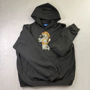 Market studios Men's Black Hoodie with Bear Design